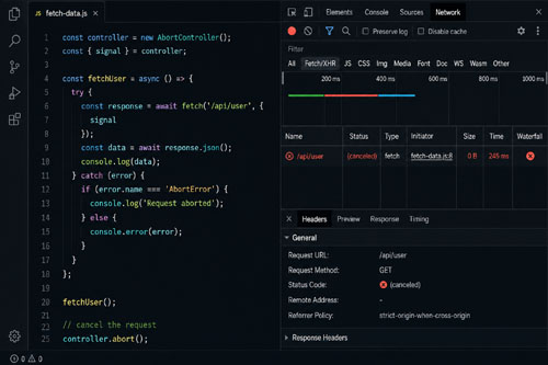 AbortController w JavaScript i przerywanie żądania fetch